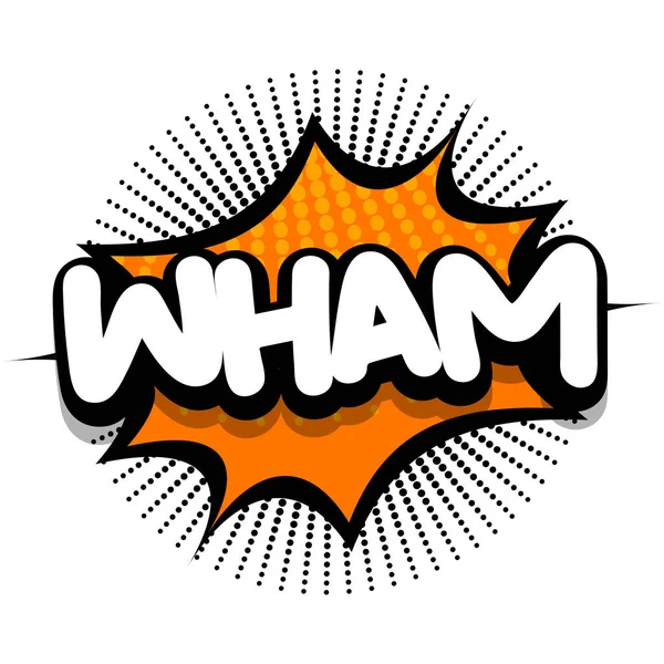 wham Comic book Speech explosion bubble vector art illustration for comic lovers