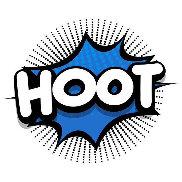 Hoot Comic Book Speech Explosion Bubble Vector Art Illustration Comic — Vetor de Stock