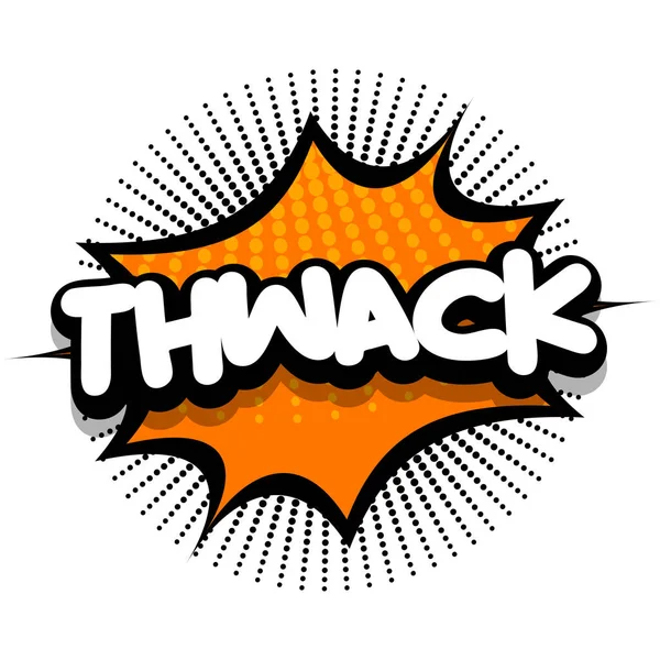 Thwack Comic Book Speech Explosion Bubble Vector Art Illustration Comic — Vetor de Stock