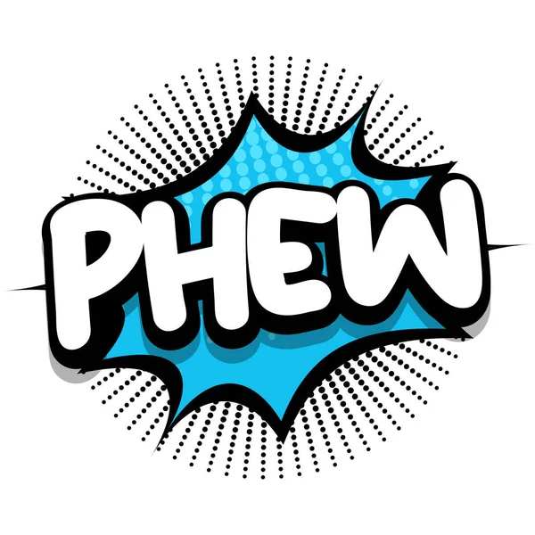 Phew Comic Book Speech Explosion Bubble Vector Art Illustration Comic — 图库矢量图片