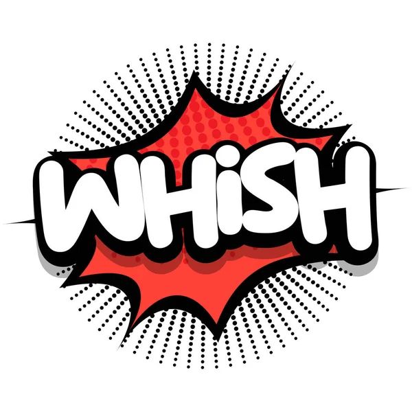 Whish Comic Book Speech Explosion Bubble Vector Art Illustration Comic — Vetor de Stock