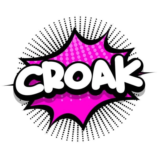 Croak Comic Book Speech Explosion Bubble Vector Art Illustration Comic — Stok Vektör