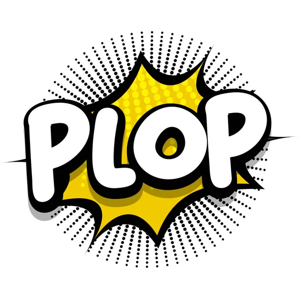 Plop Comic Βιβλίο Ομιλία Έκρηξη Φούσκα Διάνυσμα Τέχνης Εικονογράφηση Για — Διανυσματικό Αρχείο