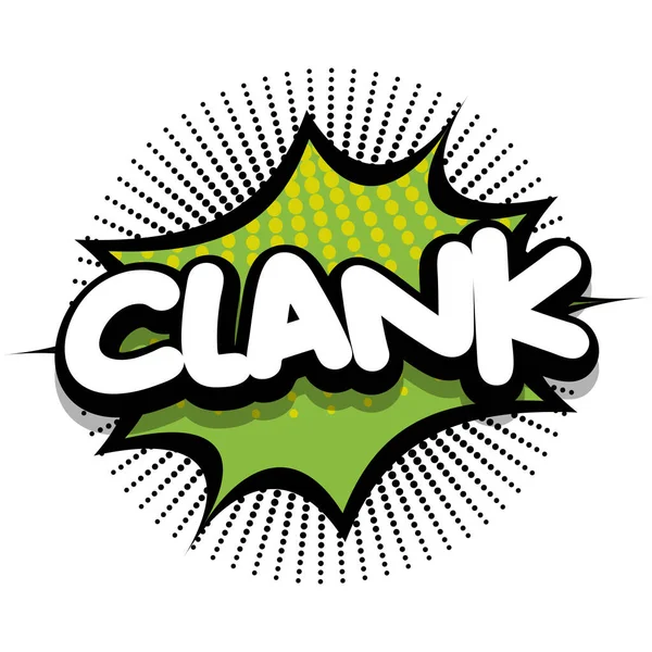 clank Comic book Speech explosion bubble vector art illustration for comic lovers