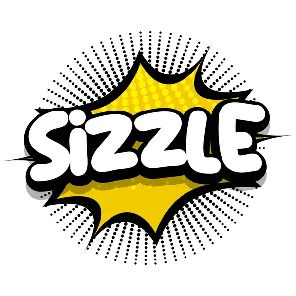 Sizzle Comic Book Speech Explosion Bubble Vector Art Illustration Comic — Vettoriale Stock