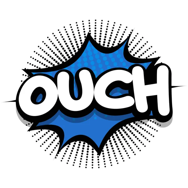 Ouch Comic Βιβλίο Ομιλία Έκρηξη Φούσκα Διάνυσμα Τέχνης Εικονογράφηση Για — Διανυσματικό Αρχείο