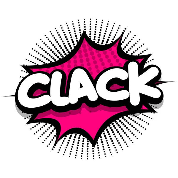 Clack Comic Book Speech Explosion Bubble Vector Art Illustration Comic — Vetor de Stock
