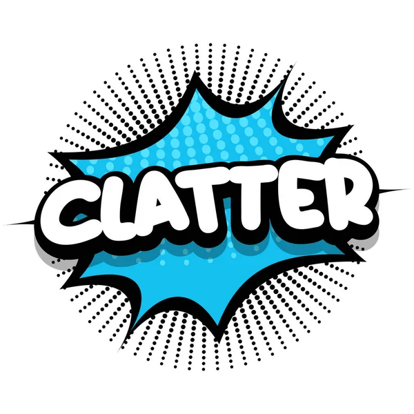 Clatter Comic Book Speech Explosion Bubble Vector Art Illustration Comic — Stock Vector