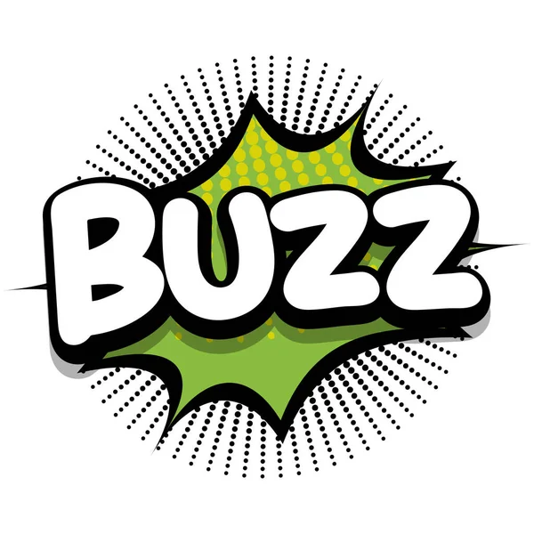 Buzz Comic Book Speech Explosion Bubble Vector Art Illustration Comic — Stockvector