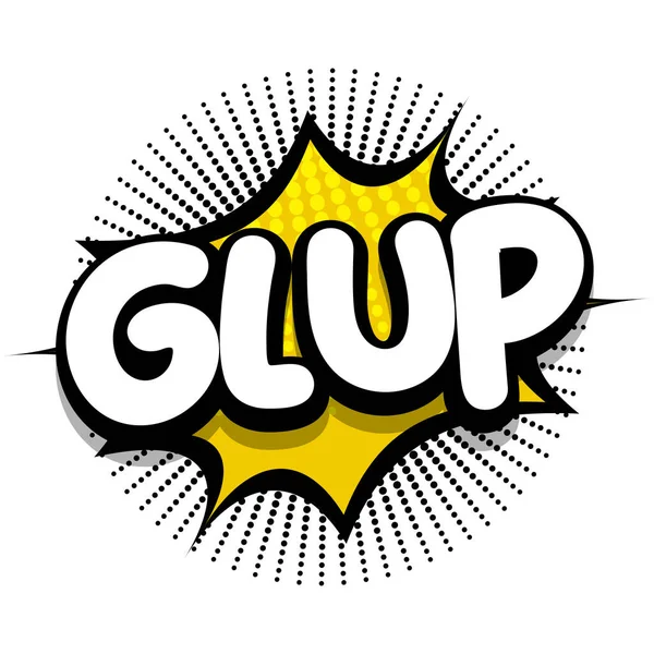 Glup Comic Book Speech Explosion Bubble Vector Art Illustration Comic — Stok Vektör