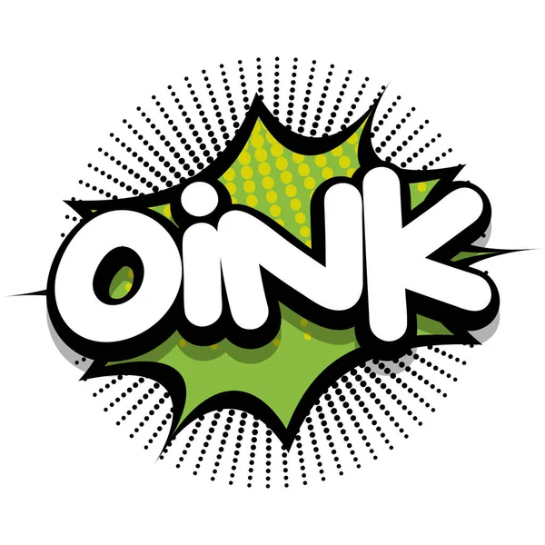 Oink Comic Book Speech Explosion Bubble Vector Art Illustration Comic — Stok Vektör