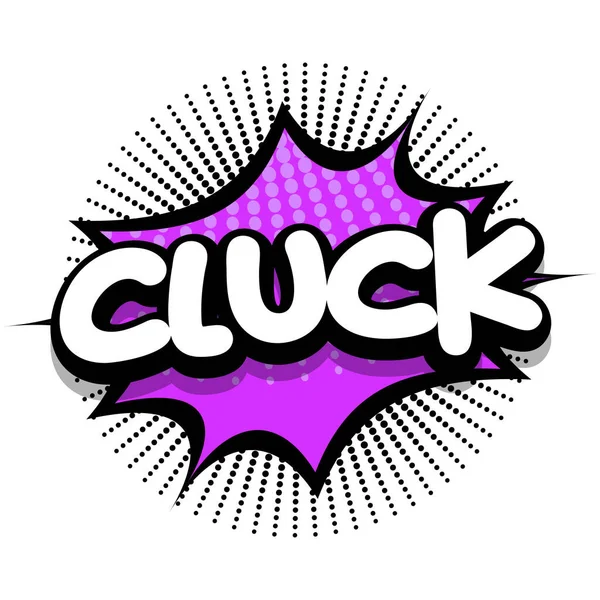 Cluck Comic Book Speech Explosion Bubble Vector Art Illustration Comic — Vetor de Stock
