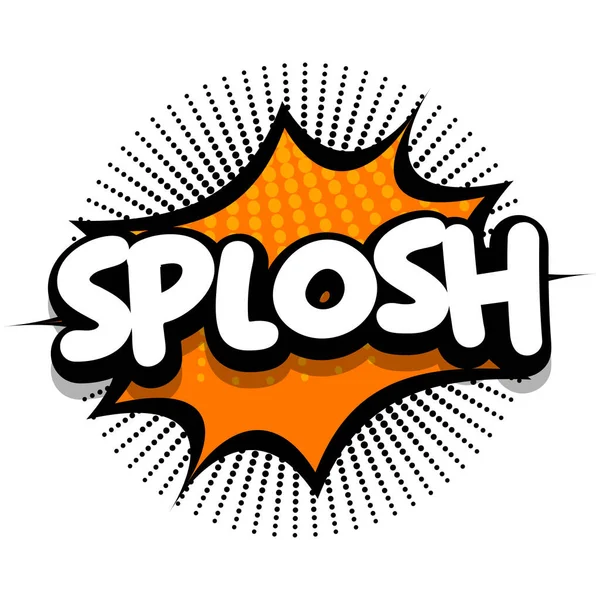 Splosh Comic Book Speech Explosion Bubble Vector Art Illustration Comic — Vetor de Stock