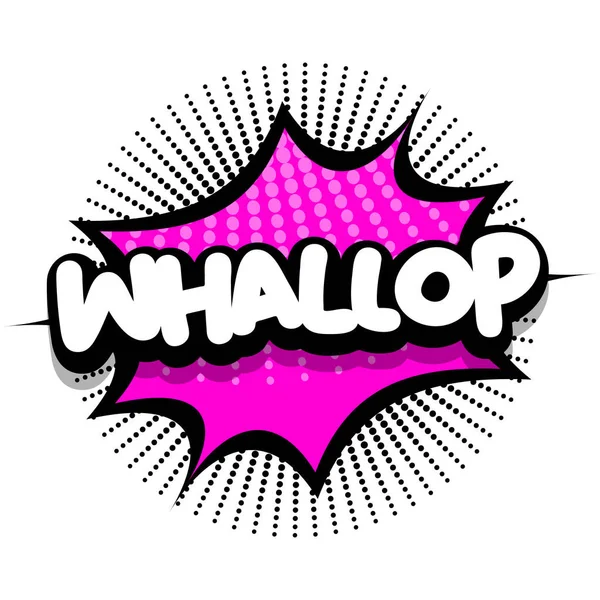 Whallop Comic Book Speech Explosion Bubble Vector Art Illustration Comic — Vetor de Stock