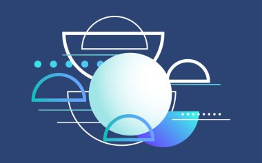 Mavi Arkaplanda Üstüste dizayn ögeleri