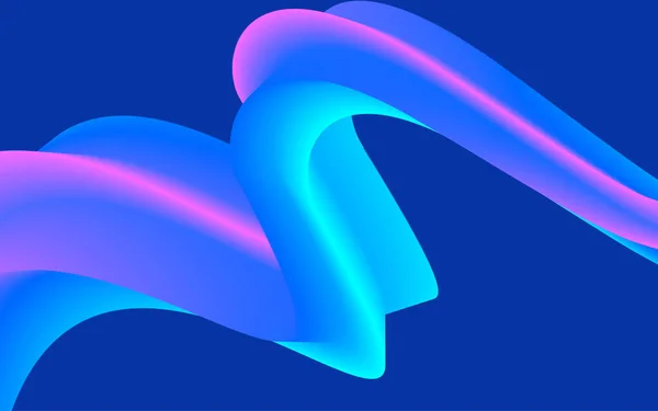 Moderno Cartel Flujo Colorido Onda Forma Líquida Fondo Color Azul — Vector de stock