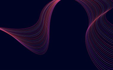 Soyut Kırmızı Dalgalı Çizgiler Arkaplan Vektör İllüstrasyonu