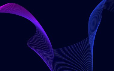 Modaya uygun mavi dalgalı çizgiler soyut arkaplan tasarımı Vektör İllüstrasyonu