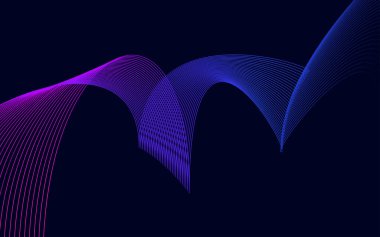 Soyut Mavi Renk teknolojisi dalga arkaplan vektörü illüstrasyonu