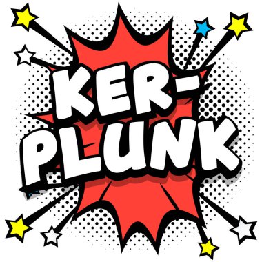 kerplunk Pop sanatı çizgi roman konuşma baloncukları kitap ses efektleri Vektör İllüstrasyonu