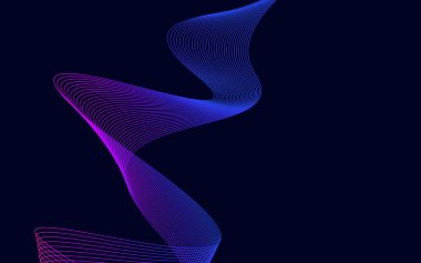 Vektör soyut dalga arkaplanı. Mavi dalgalar arka plan Vektör İllüstrasyonu