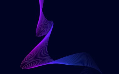 Vektör soyut dalga arkaplanı. Mavi dalgalar arka plan Vektör İllüstrasyonu