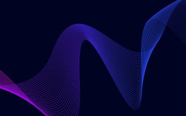 Mavi renkli çizgilerin dalgası. Yüksek çözünürlüklü Vektör İllüComment