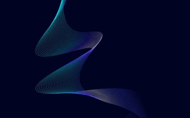 Vektör soyut dalga arkaplanı. Mavi Gradyan dalgaları arka plan Vektör İllüstrasyonu