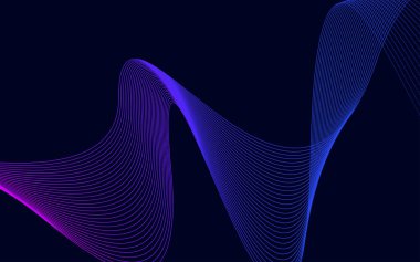 Renkli çizgilerin dalgası. Soyut dalgalı çizgiler arka plan izole Vektör İllüstrasyonu