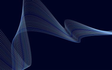 Renkli çizgilerin dalgası. Soyut dalgalı çizgiler arka plan izole Vektör İllüstrasyonu