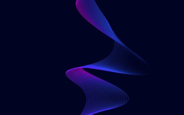 Soyut Mavi Renk teknolojisi dalga arkaplan vektörü illüstrasyonu