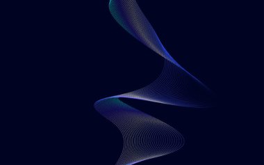 Soyut Mavi Gradyan Renk Teknolojisi Çizgi Dalga Arkaplan Vektörü Resimlemesi