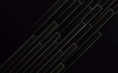 Soyut Altın Işık Çizgileri Boru hız yakınlaştırması siyah arkaplan teknolojisi Vektör Resimlemesi