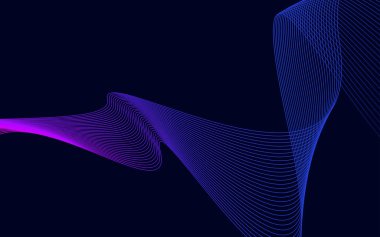 Renkli çizgilerin dalgası. Soyut dalgalı çizgiler arka plan izole Vektör İllüstrasyonu