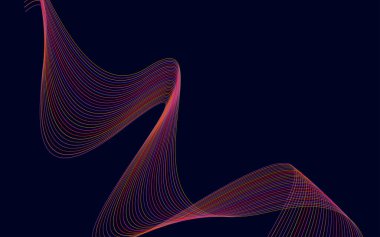 Soyut Kırmızı Dalgalı Çizgiler Arkaplan Vektör İllüstrasyonu