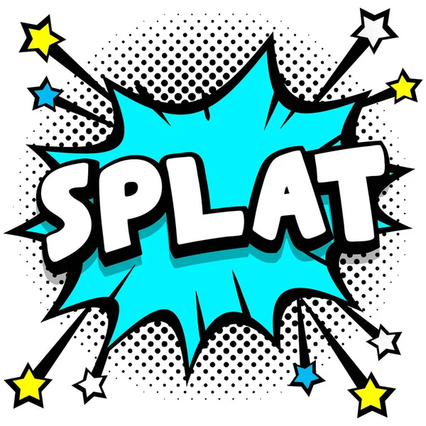 Splat Pop Art Quadrinhos Discurso Bolhas Livro Efeitos Sonoros Vector — Vetor de Stock