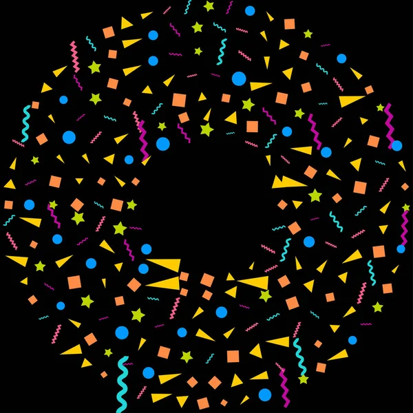 Confetti Concept Design Template Holiday Happy Day Black Background Celebration — Stock Vector
