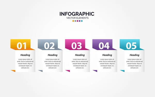 Horizontale Infografik Design Vorlage Mit Optionen Oder Schritten Vektorillustration — Stockvektor