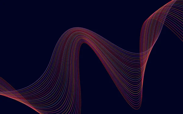 Snygg Röd Vågiga Linjer Abstrakt Bakgrund Design Vektor Illustration — Stock vektor