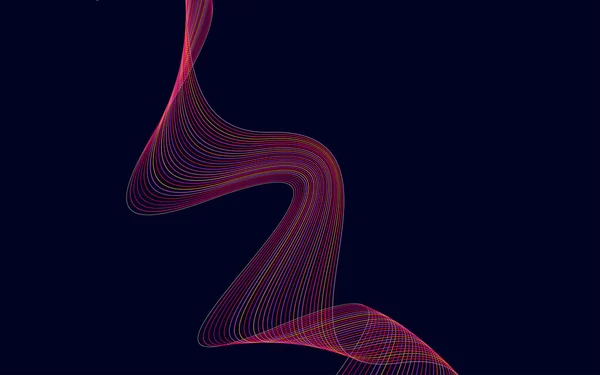 線でカラフルな光沢のある波 曲線状の波線 滑らかな縞模様 デザイン要素 ベクトルイラスト — ストックベクタ