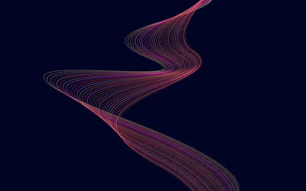 Welle Mit Schatten Abstrakte Rote Linien Auf Einem Hintergrund Vektor — Stockvektor
