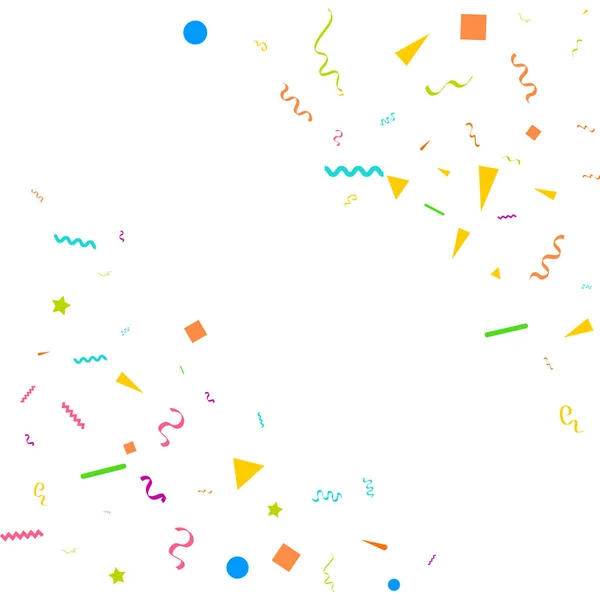 Vector Abstracte Witte Achtergrond Met Veel Vallende Kleine Kleurrijke Confetti — Stockvector