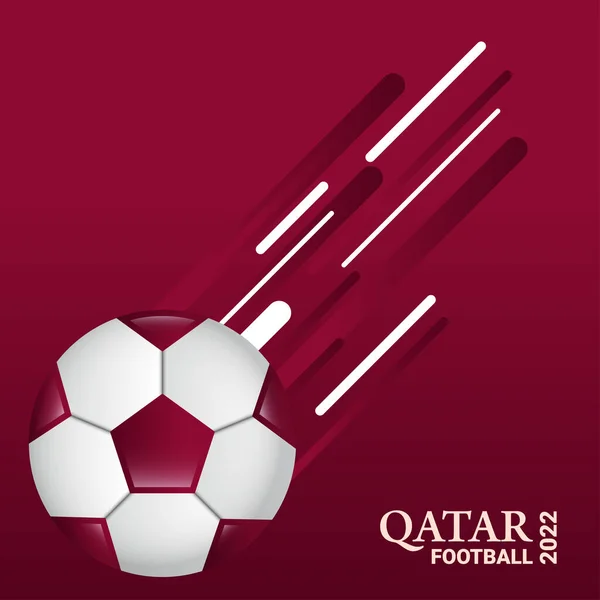 Fotboll Qatar 2022 Abstrakt Röd Fotboll Bakgrund Mall Vektor Illustration — Stock vektor