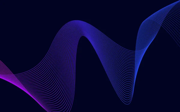 Welle Mit Schatten Abstrakte Blaue Linien Auf Einem Hintergrund Vektor — Stockvektor