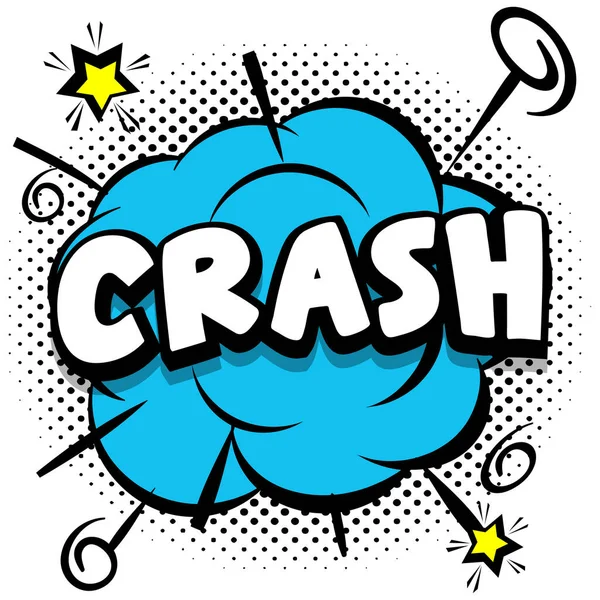 Crash Plantilla Cómica Brillante Con Burbujas Voz Marcos Coloridos Vector — Vector de stock