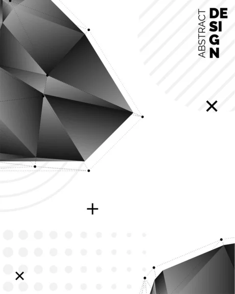 Μαύρο Χαρτί Origami Πολυγωνικό Σχήμα Διανυσματικό Υπόβαθρο Αφηρημένη Γεωμετρική Απεικόνιση — Διανυσματικό Αρχείο
