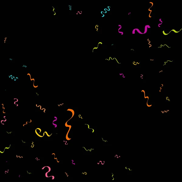 Barevné Confetti Vektorové Slavnostní Ilustrace Padající Lesklé Confetti Izolované Černém — Stockový vektor