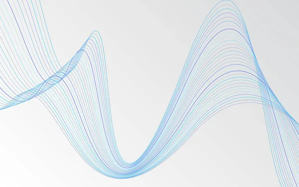 Abstrakt Blå Färg Teknik Linje Våg Bakgrund Vektor Illustration — Stock vektor