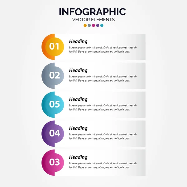 Geschäftsvertikale Infografik Vorlage Dünne Linie Design Mit Zahlen Optionen Oder — Stockvektor