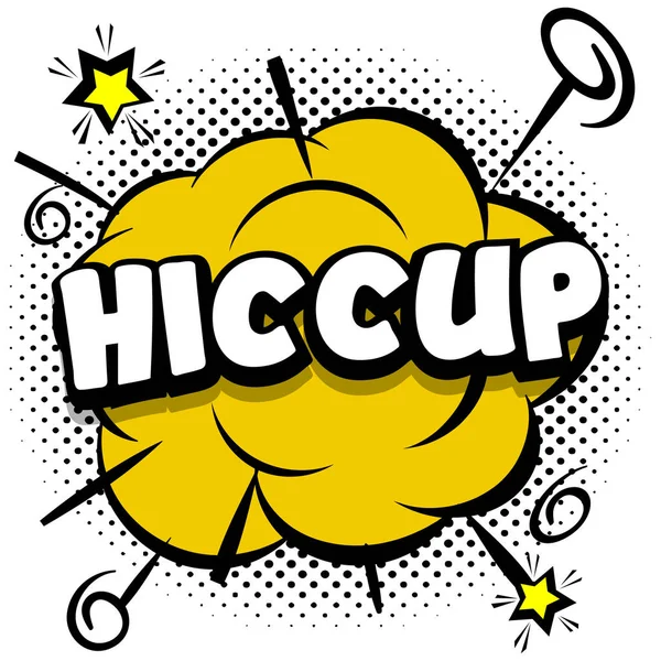 Hiccup Comic Heldere Sjabloon Met Spraakbellen Kleurrijke Frames Vector Illustratie — Stockvector